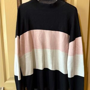 Investments extra large, mock neck sweater striped.  Never worn without tags.